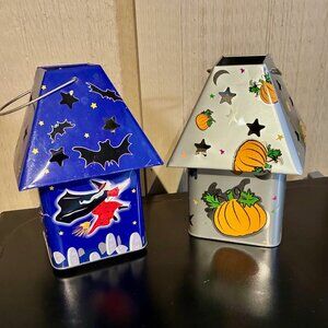 LOT of 2 Halloween Lanterns by Tin Box